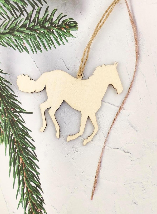 Cliths Pack of 10 Pcs Wooden Running Horse Cutouts, Unfinished Wood Horse Ornaments for DIY Crafts, Painting, Party Decorations, Gift Tags, Home Decor - Image 4